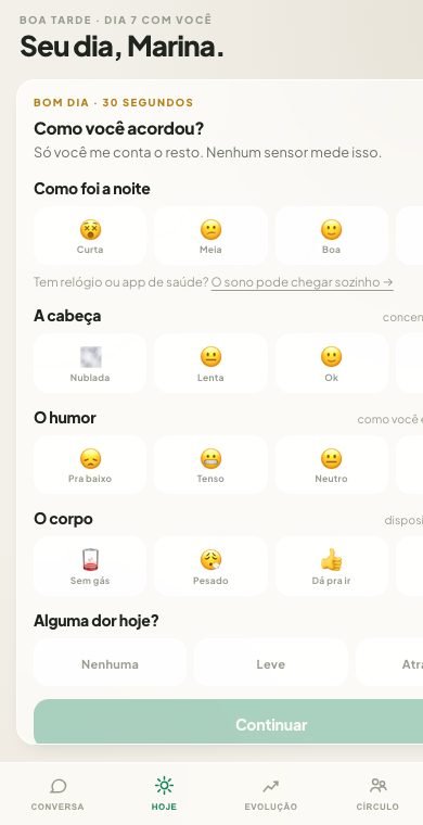 Aba Hoje, check-in